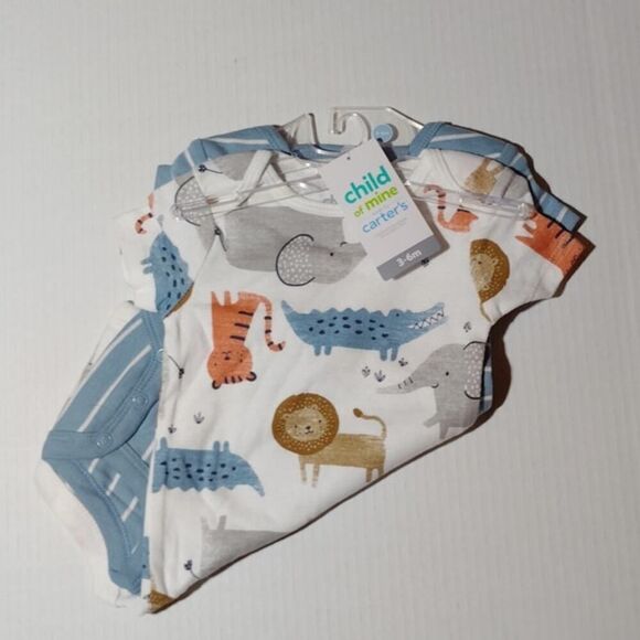 Carters Boys NEW w/Tags "Child of Mine" 2 piece Onesies - sz. 3-6 months - Picture 4 of 5
